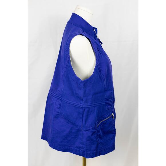 Zenergy by Chico's Size 2/Large Vest Elastic Waist Royal Blue - Picture 8 of 9